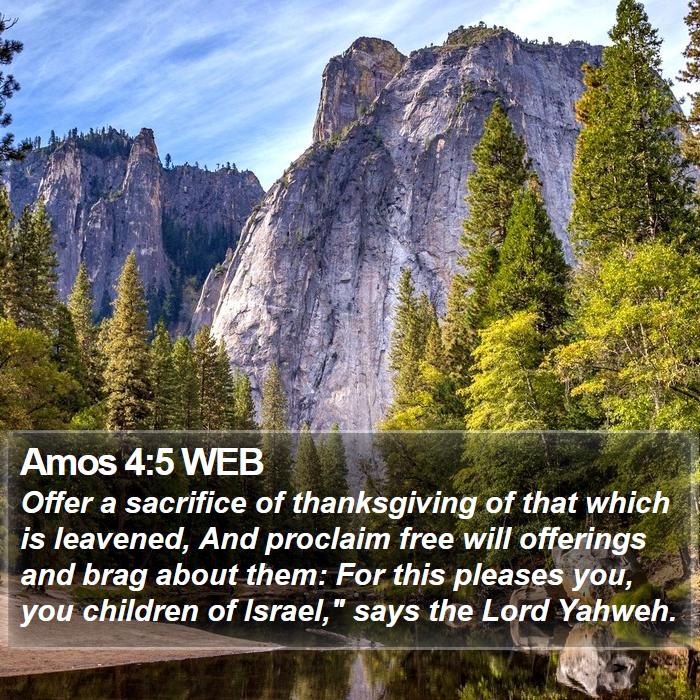 Amos 4:5 WEB Bible Study