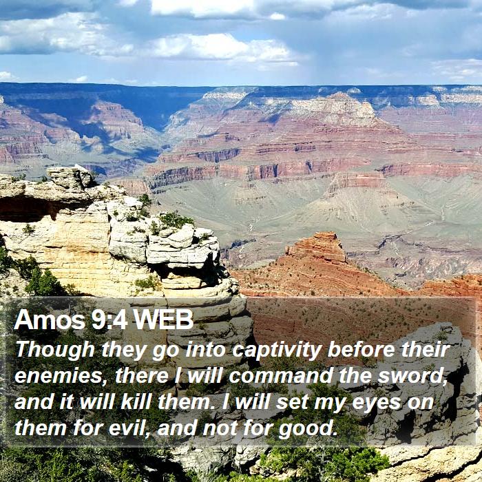 Amos 9:4 WEB Bible Study