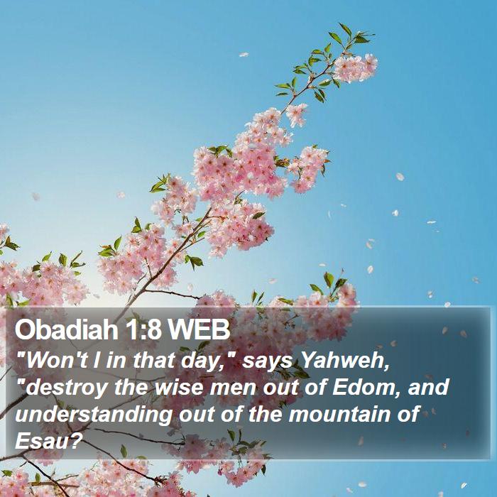 Obadiah 1:8 WEB Bible Study