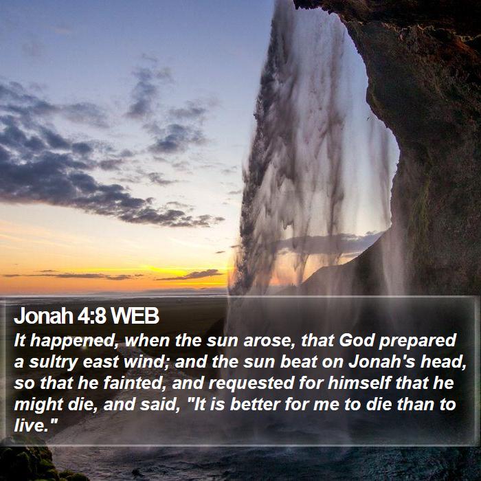 Jonah 4:8 WEB Bible Study