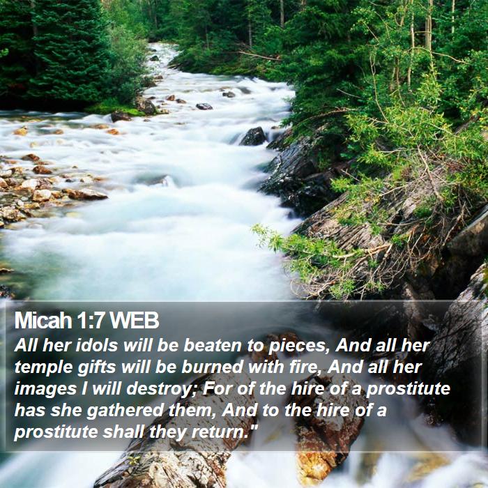 Micah 1:7 WEB Bible Study