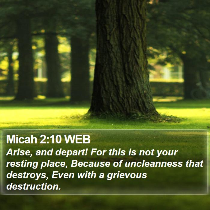 Micah 2:10 WEB Bible Study