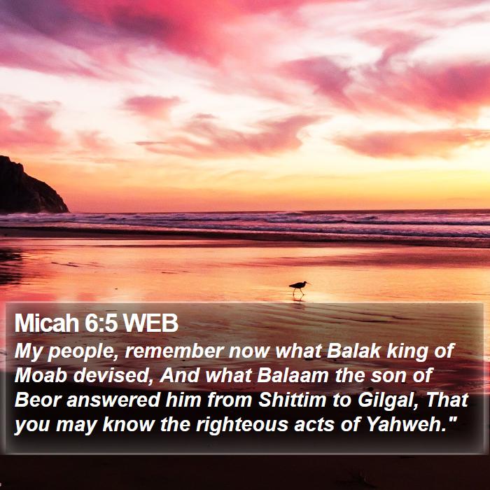 Micah 6:5 WEB Bible Study