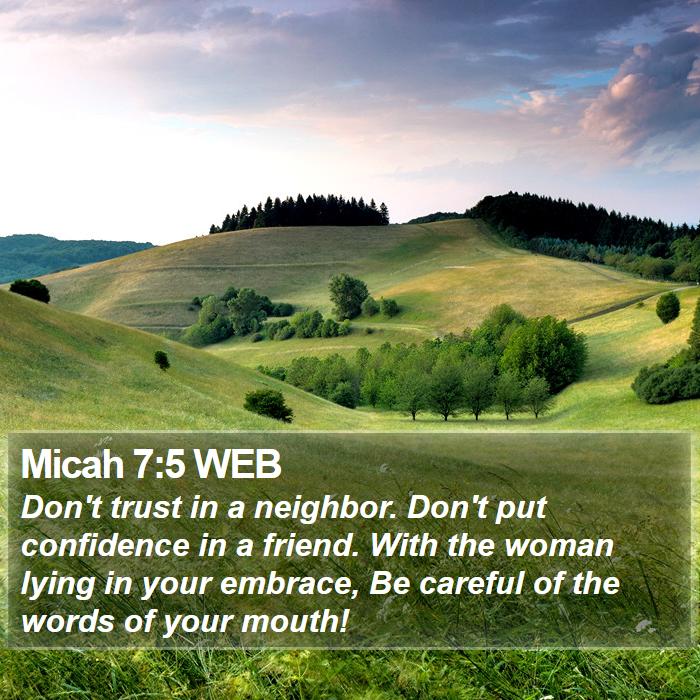 Micah 7:5 WEB Bible Study