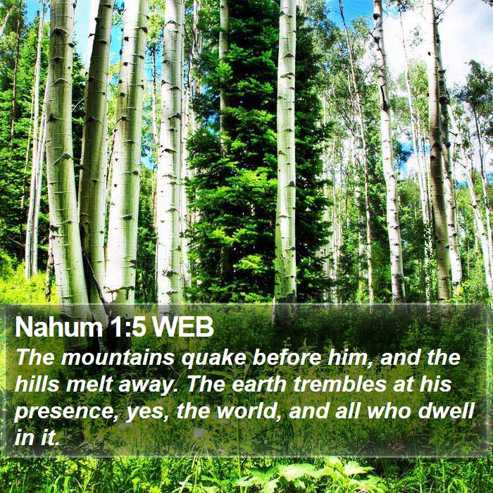 Nahum 1:5 WEB Bible Study