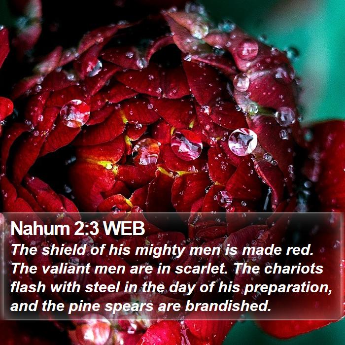 Nahum 2:3 WEB Bible Study