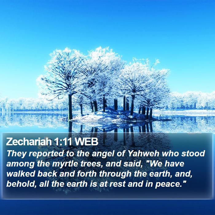 Zechariah 1:11 WEB Bible Study