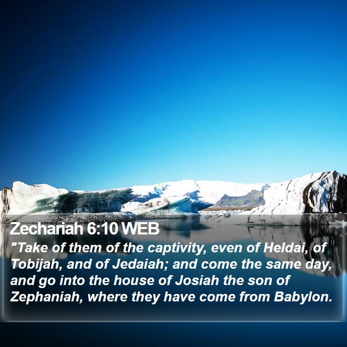 Zechariah 6:10 WEB Bible Study