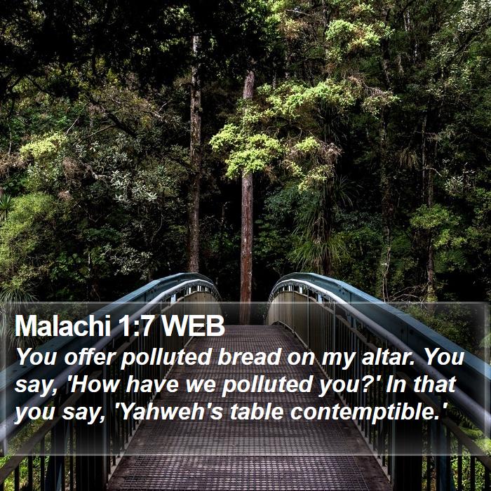 Malachi 1:7 WEB Bible Study