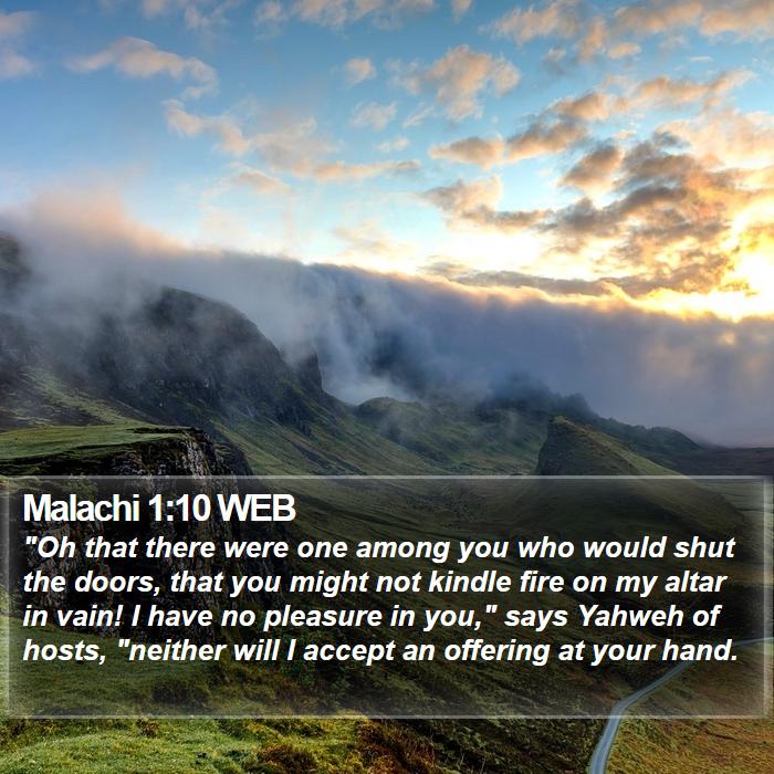 Malachi 1:10 WEB Bible Study