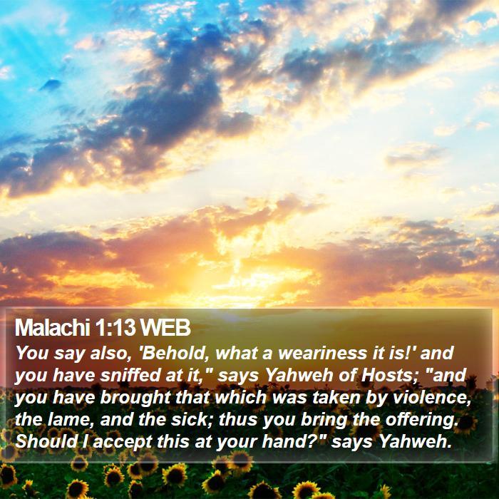 Malachi 1:13 WEB Bible Study