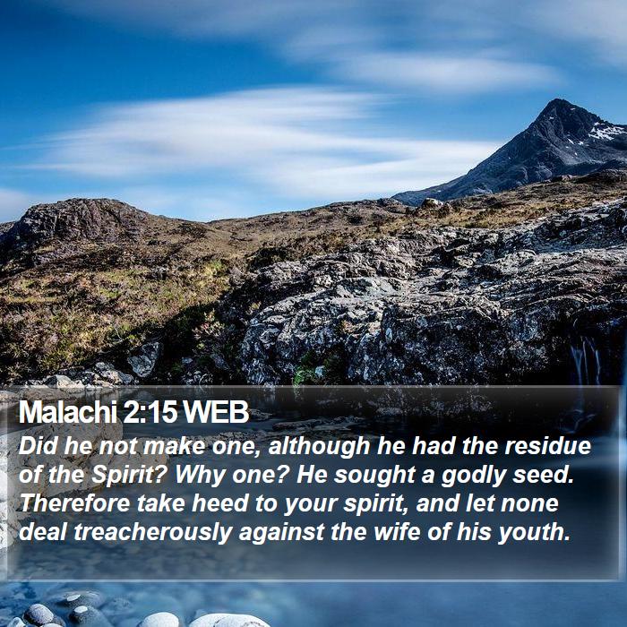 Malachi 2:15 WEB Bible Study