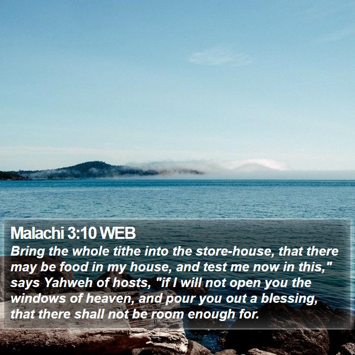 Malachi 3:10 WEB Bible Study