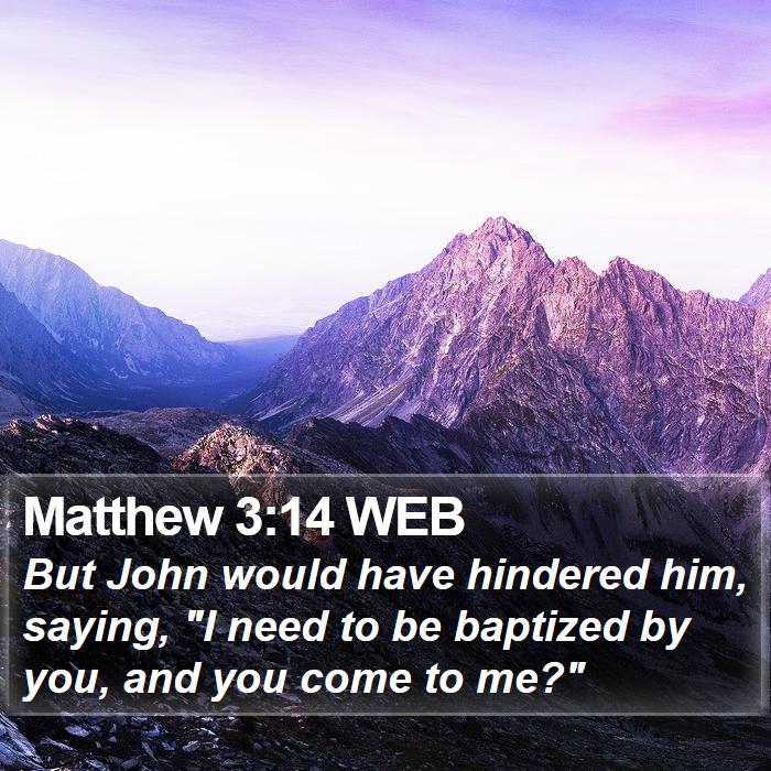 Matthew 3:14 WEB Bible Study