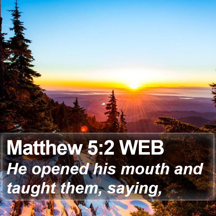 Matthew 5:2 WEB Bible Study