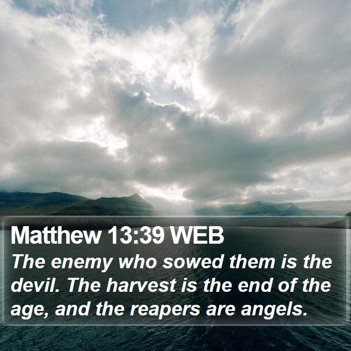 Matthew 13:39 WEB Bible Study