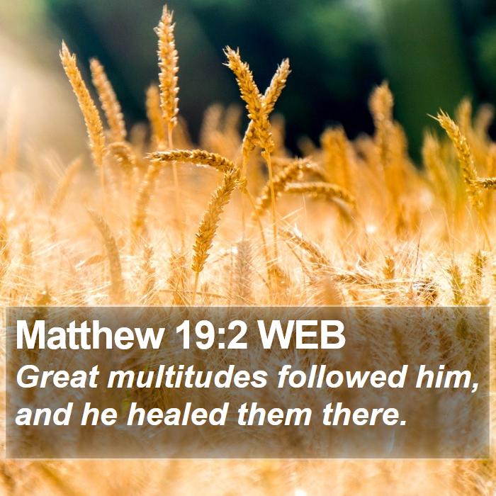 Matthew 19:2 WEB Bible Study