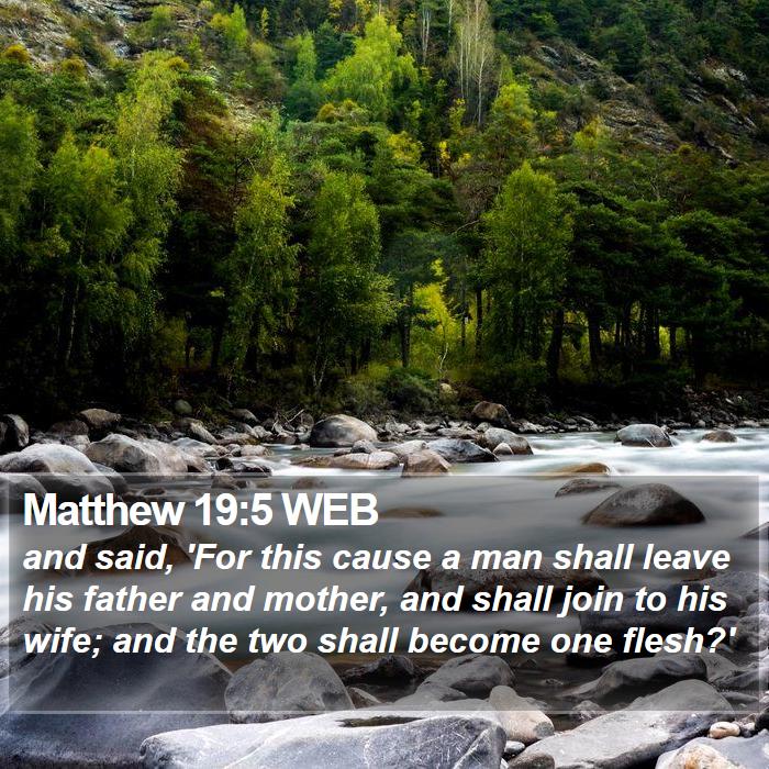 Matthew 19:5 WEB Bible Study