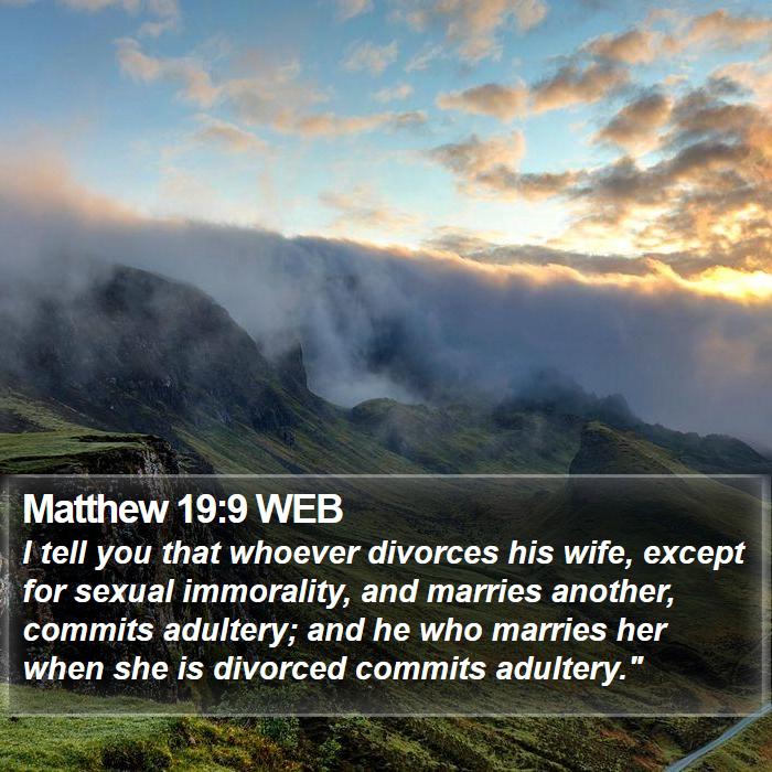 Matthew 19:9 WEB Bible Study