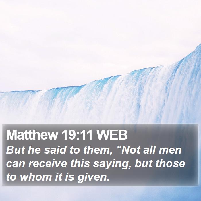 Matthew 19:11 WEB Bible Study