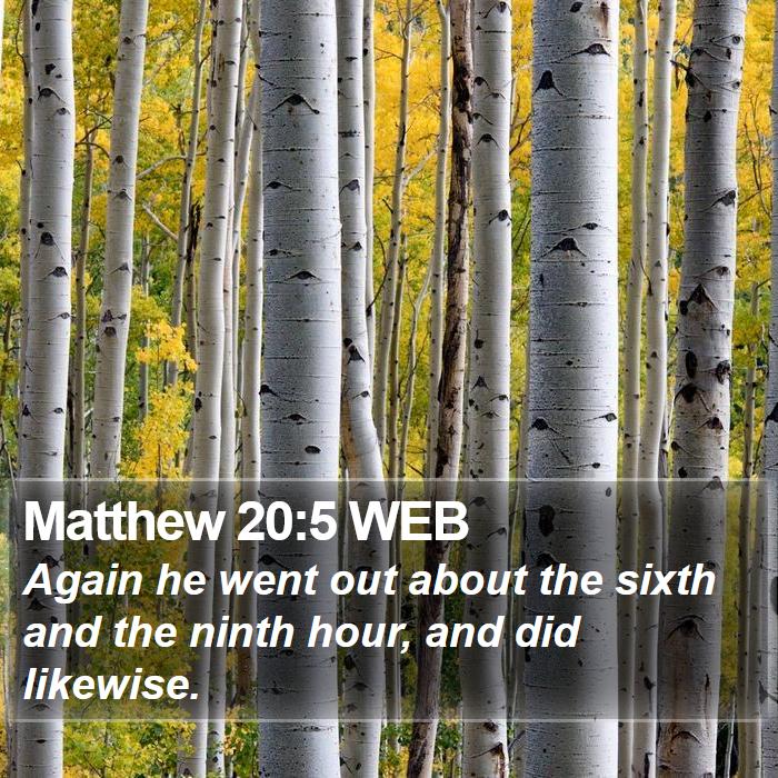 Matthew 20:5 WEB Bible Study