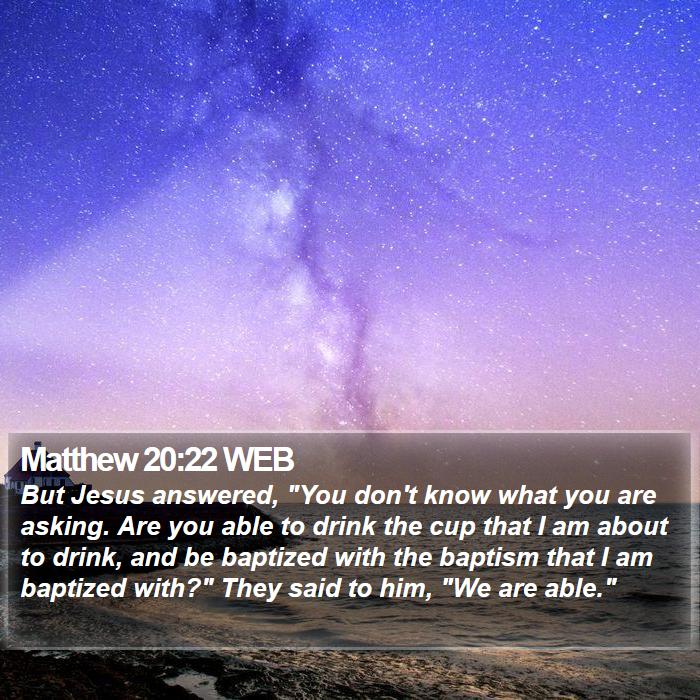 Matthew 20:22 WEB Bible Study