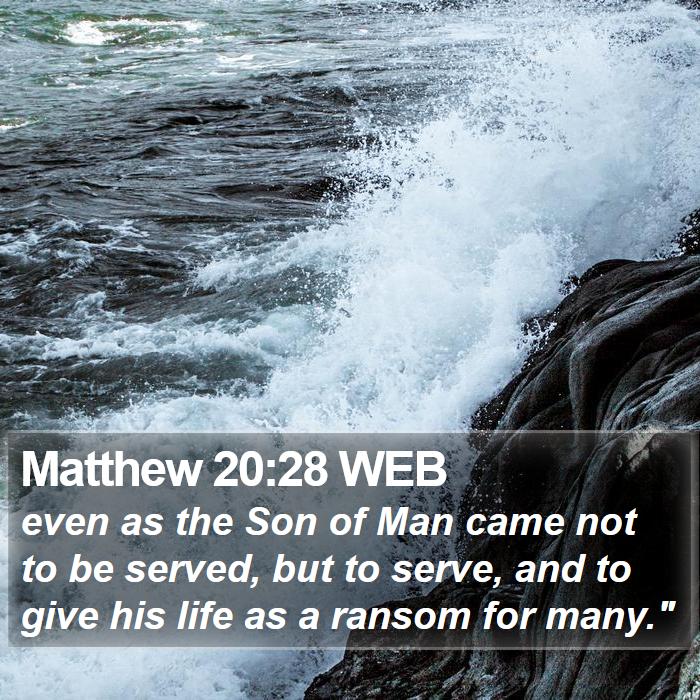 Matthew 20:28 WEB Bible Study