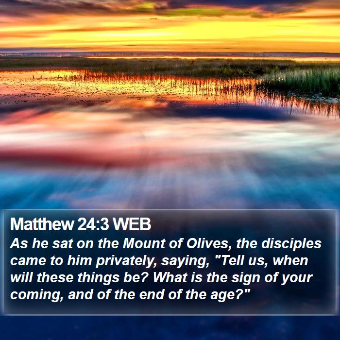 Matthew 24:3 WEB Bible Study