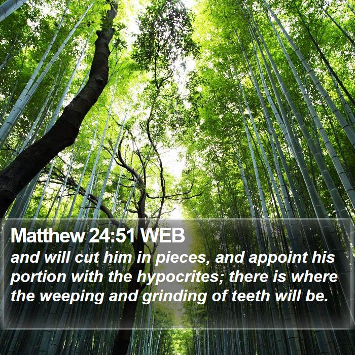 Matthew 24:51 WEB Bible Study