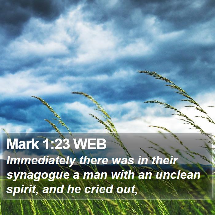 Mark 1:23 WEB Bible Study