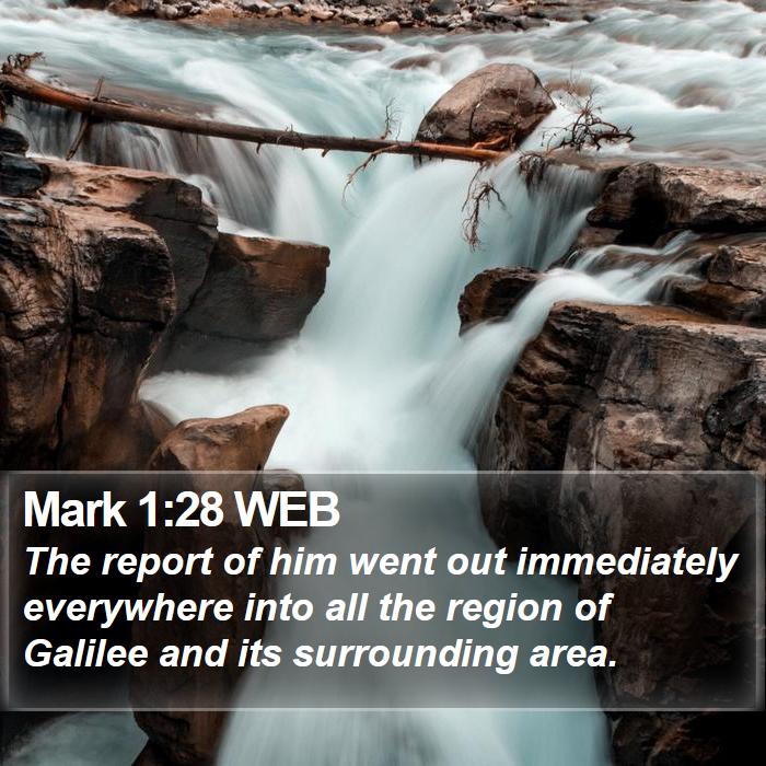 Mark 1:28 WEB Bible Study