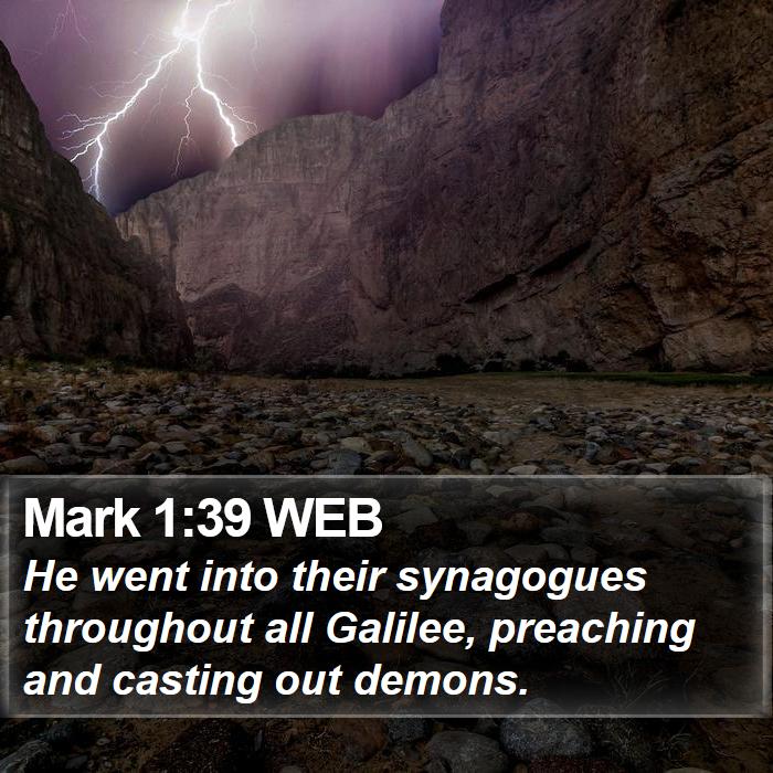 Mark 1:39 WEB Bible Study