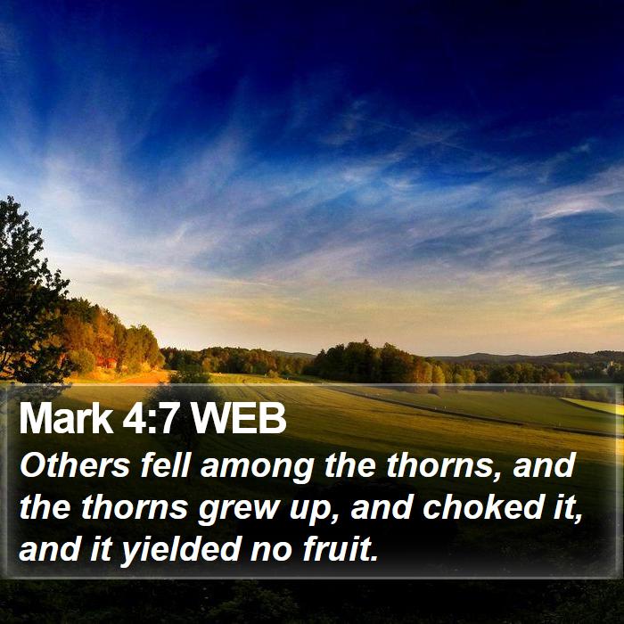 Mark 4:7 WEB Bible Study