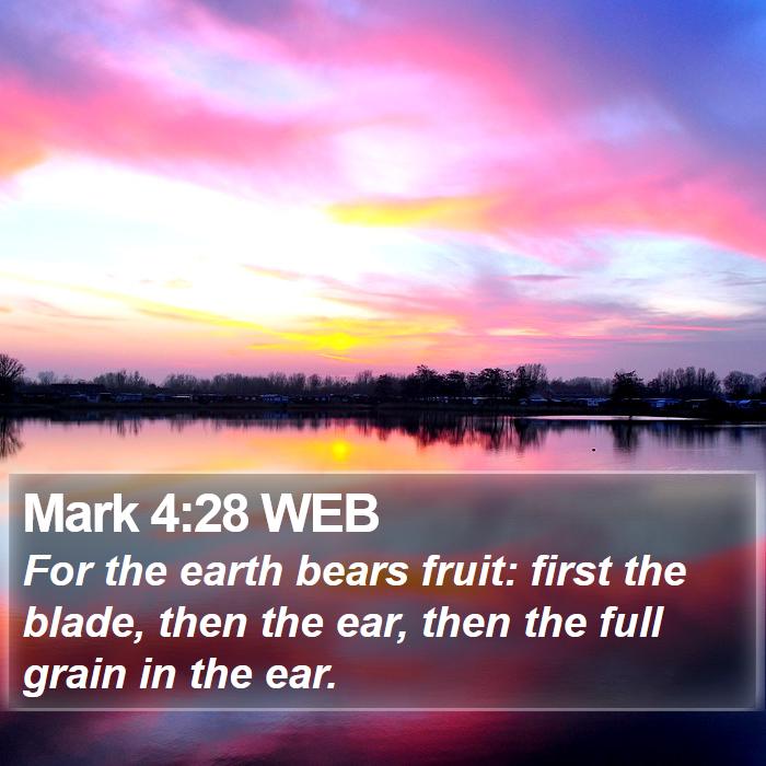 Mark 4:28 WEB Bible Study