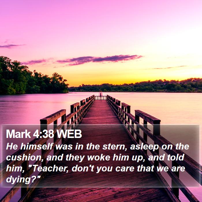 Mark 4:38 WEB Bible Study