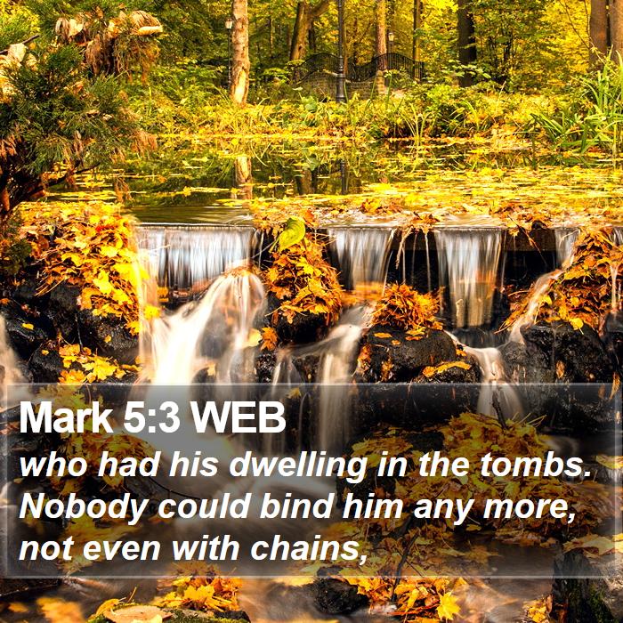 Mark 5:3 WEB Bible Study