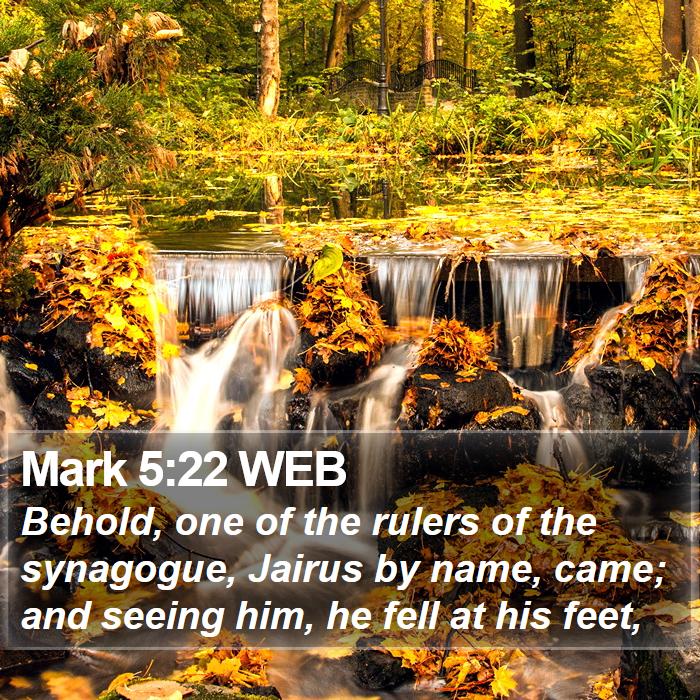 Mark 5:22 WEB Bible Study