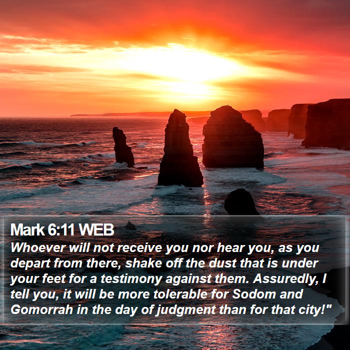 Mark 6:11 WEB Bible Study