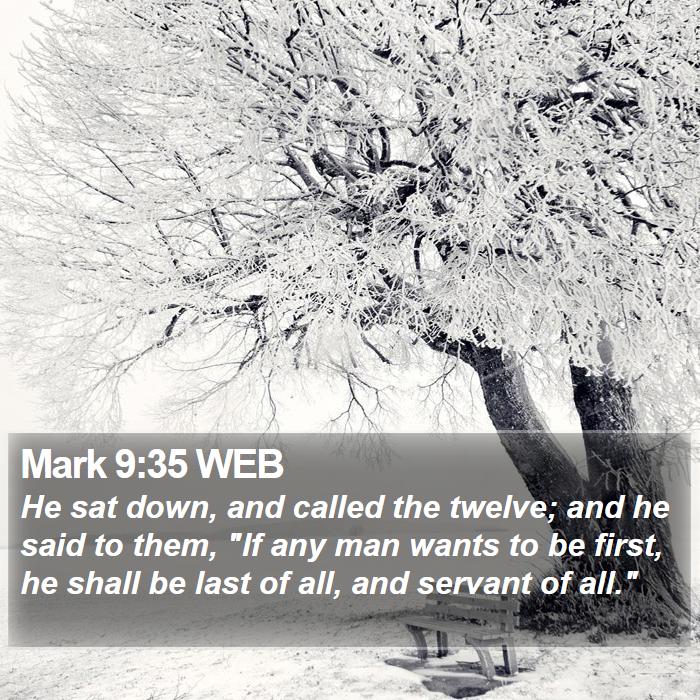 Mark 9:35 WEB Bible Study