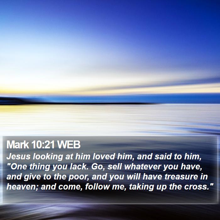 Mark 10:21 WEB Bible Study