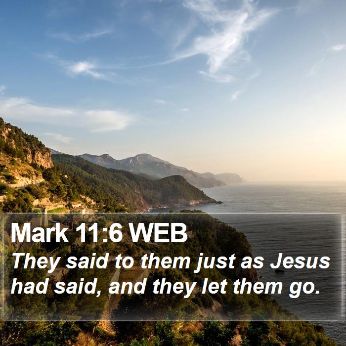 Mark 11:6 WEB Bible Study