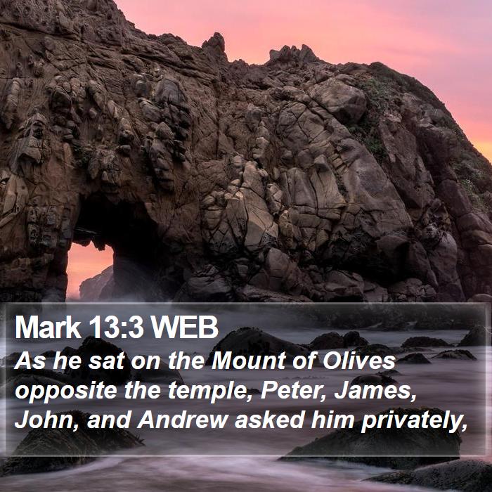 Mark 13:3 WEB Bible Study