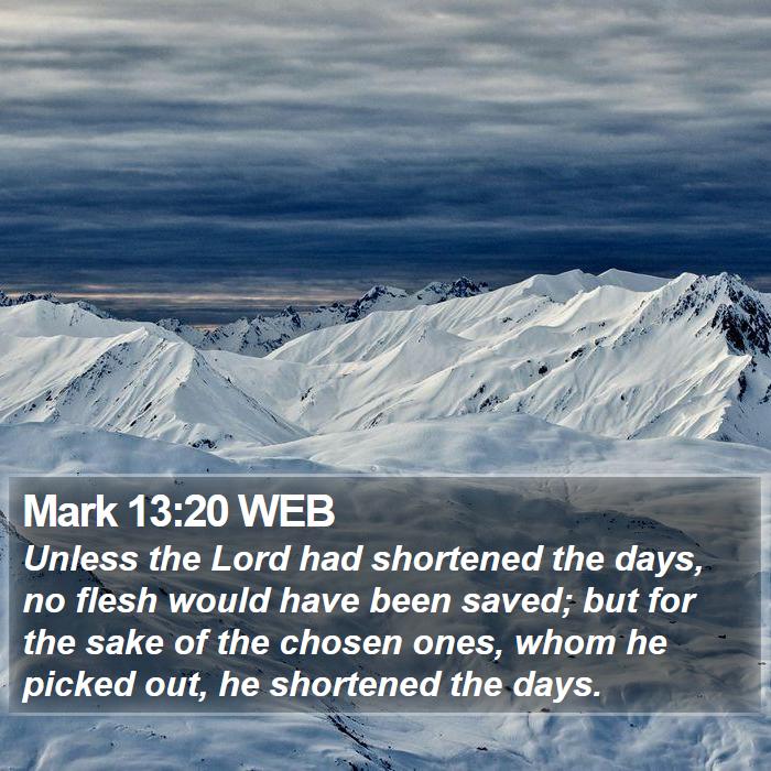 Mark 13:20 WEB Bible Study