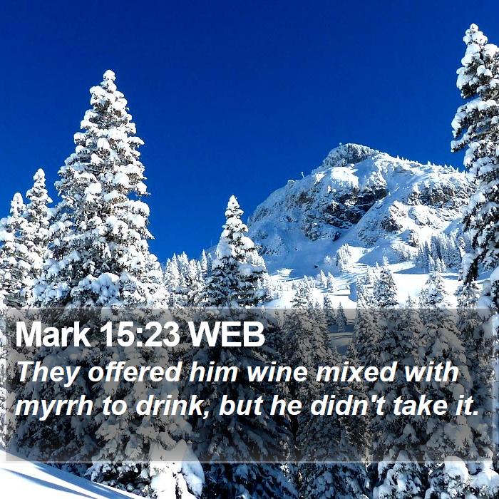 Mark 15:23 WEB Bible Study