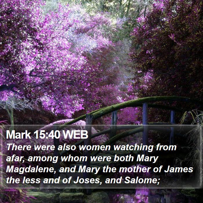 Mark 15:40 WEB Bible Study