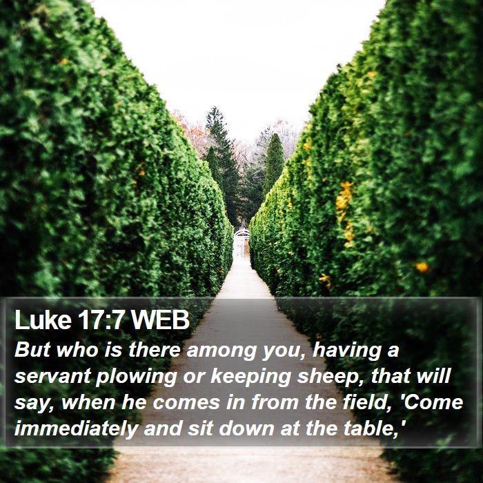 Luke 17:7 WEB Bible Study