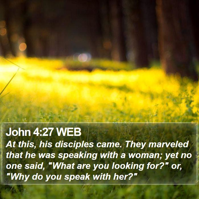 John 4:27 WEB Bible Study