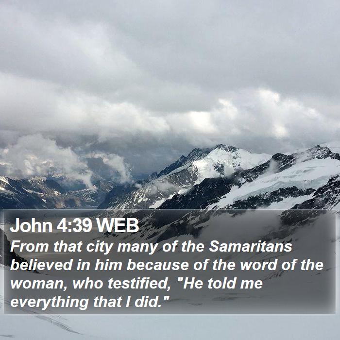 John 4:39 WEB Bible Study