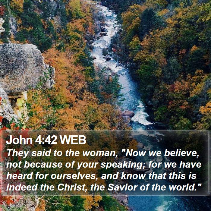 John 4:42 WEB Bible Study