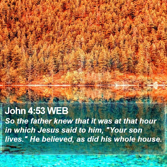 John 4:53 WEB Bible Study